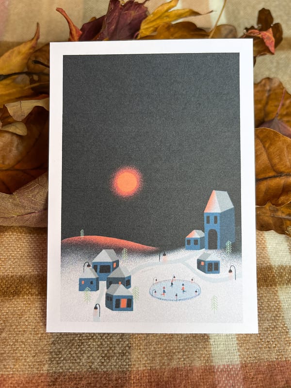 Photo d'une illustration représentant un village sous la neige
